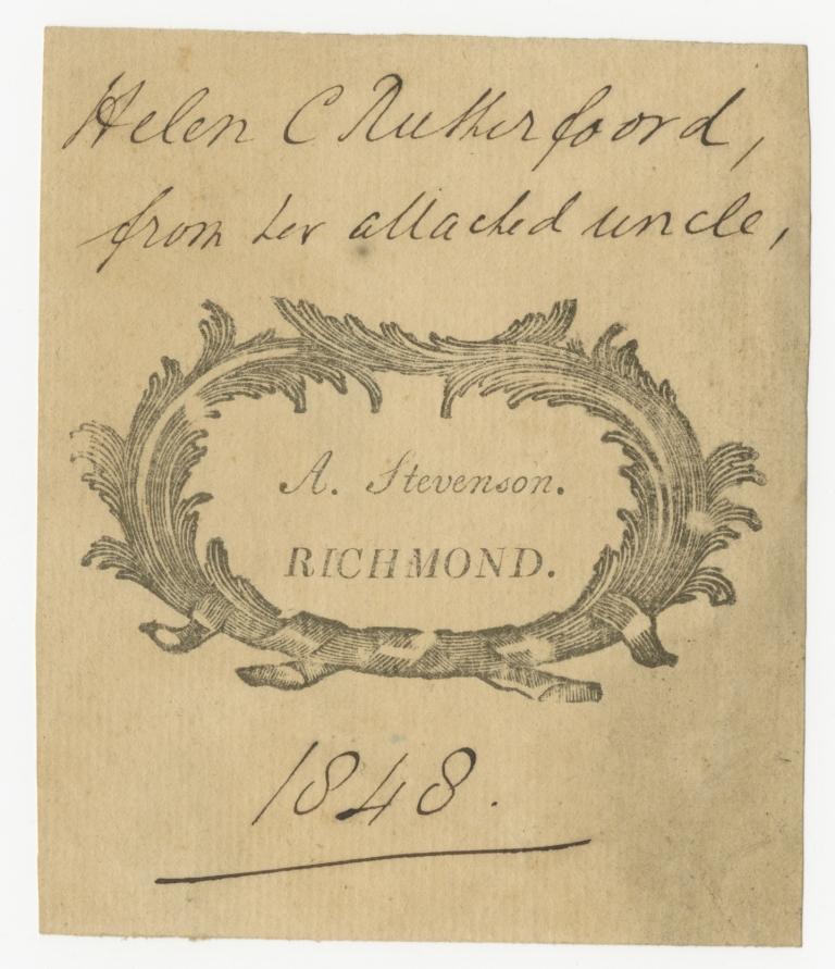 C1:110    A. Stevenson Bookplate, 1848 (LVA 10_1319_002)
