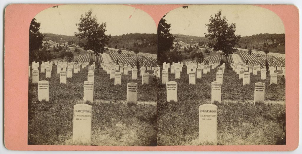 C1:060  Stereograph File.  National Cemetery, Arlington, Va. photographed and published by Bell & Bro., 1871  (LVA 07_0786_020)
